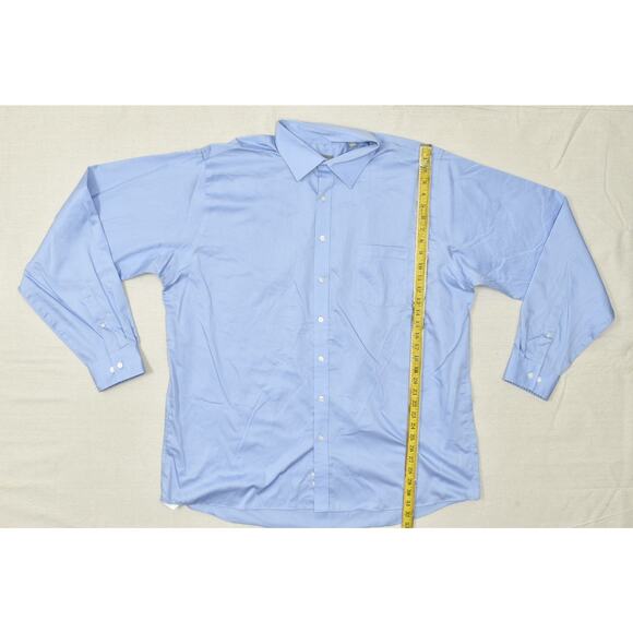 Michael Kors Tall Fit Non Iron Dress Shirt Blue Size 18.5 38/39 - Picture 3 of 8